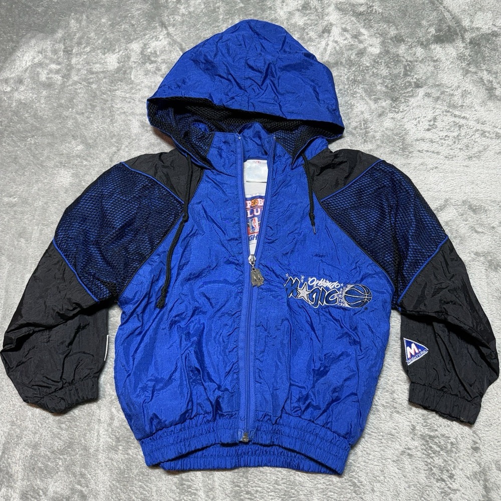 Vintage 90s Orlando Magic Kids Size 5 Windbreaker Jacket Mighty Mac